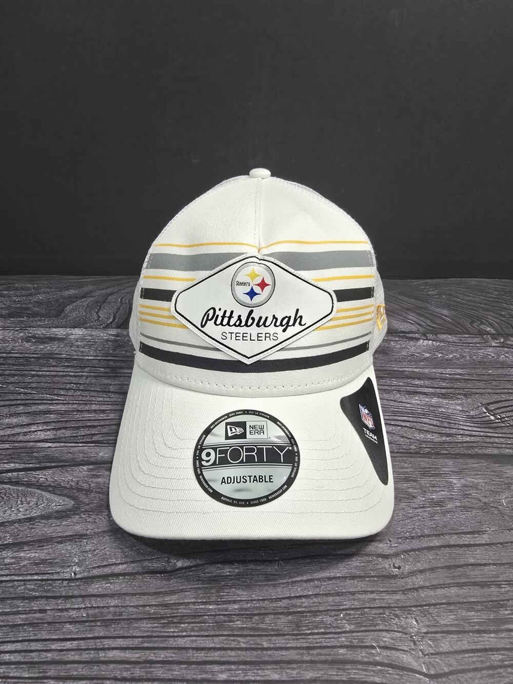 New Era Pittsburgh Steelers 9FORTY Hat Cap Adjustable White Black Gold NWT